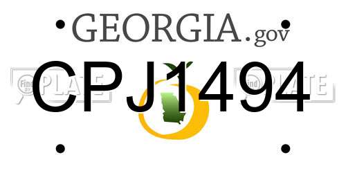 CPJ1494 Georgia License Plate
