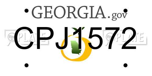 CPJ1572 Georgia License Plate