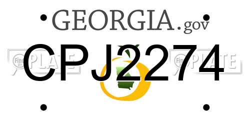 CPJ2274 Georgia License Plate