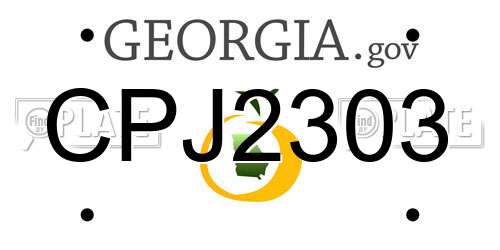 CPJ2303 Georgia License Plate