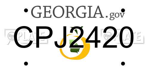 CPJ2420 Georgia License Plate