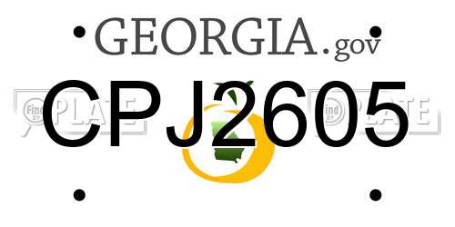 CPJ2605 Georgia License Plate