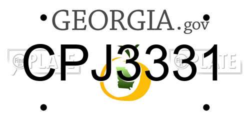 CPJ3331 Georgia License Plate
