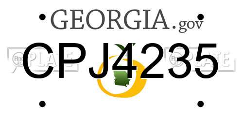 CPJ4235 Georgia License Plate