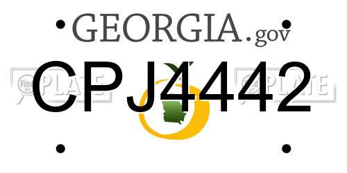 CPJ4442 Georgia License Plate