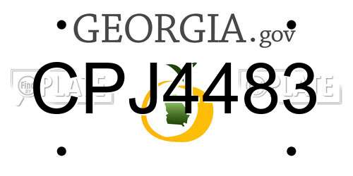 CPJ4483 Georgia License Plate