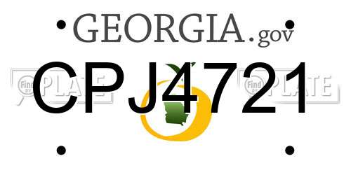 CPJ4721 Georgia License Plate