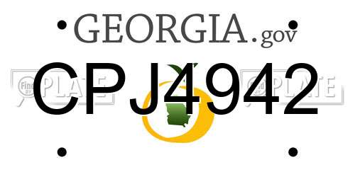 CPJ4942 Georgia License Plate