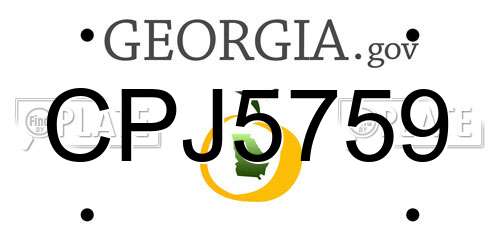 CPJ5759 Georgia License Plate