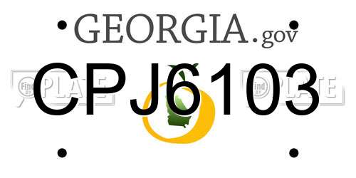CPJ6103 Georgia License Plate