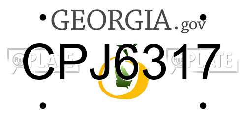 CPJ6317 Georgia License Plate