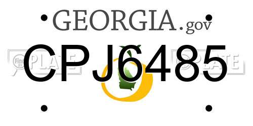 CPJ6485 Georgia License Plate