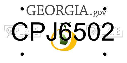 CPJ6502 Georgia License Plate