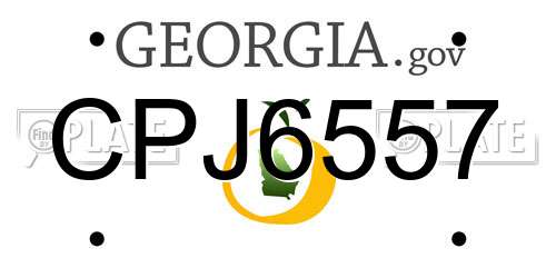CPJ6557 Georgia License Plate