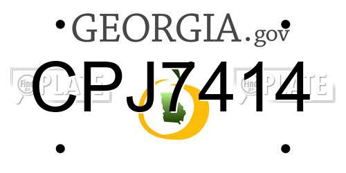 CPJ7414 Georgia License Plate