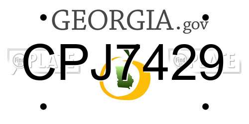 CPJ7429 Georgia License Plate
