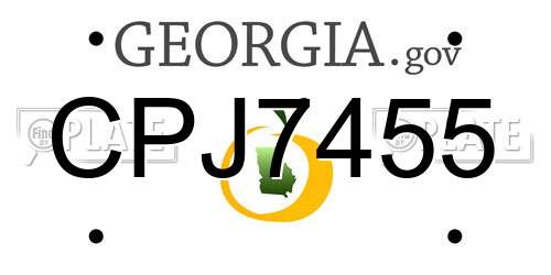 CPJ7455 Georgia License Plate