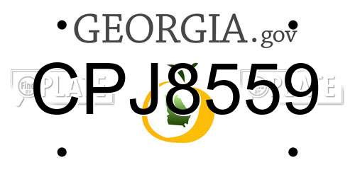 CPJ8559 Georgia License Plate