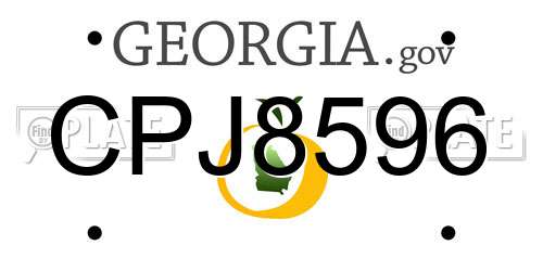CPJ8596 Georgia License Plate
