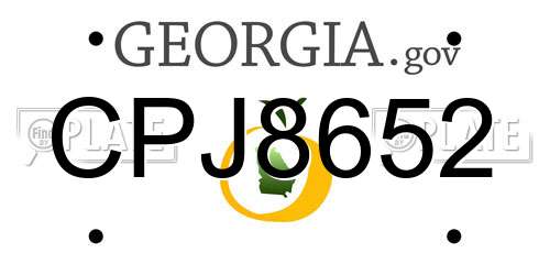 CPJ8652 Georgia License Plate