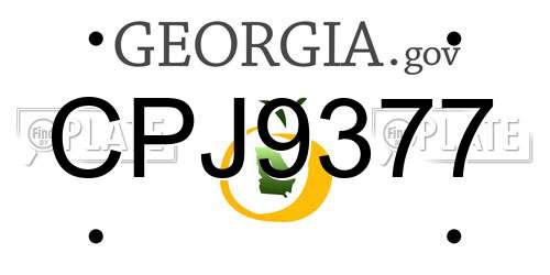 CPJ9377 Georgia License Plate