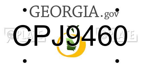 CPJ9460 Georgia License Plate