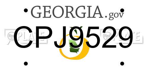 CPJ9529 Georgia License Plate