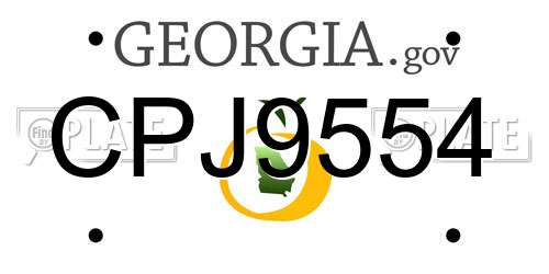 CPJ9554 Georgia License Plate