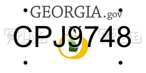 CPJ9748 Georgia License Plate