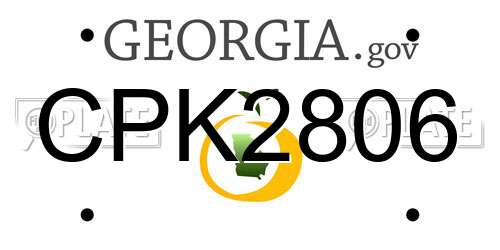 CPK2806 Georgia License Plate