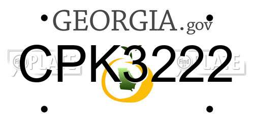CPK3222 Georgia License Plate