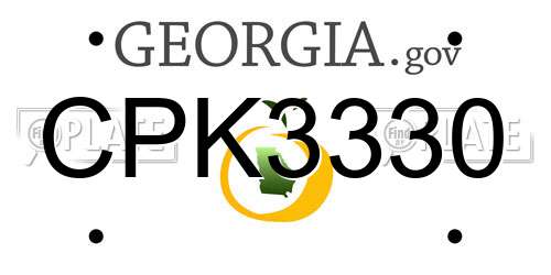 CPK3330 Georgia License Plate