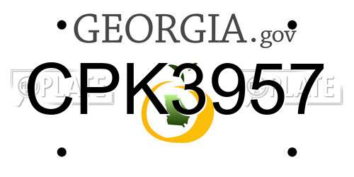 CPK3957 Georgia License Plate
