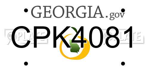 CPK4081 Georgia License Plate