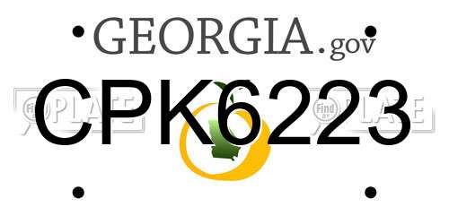 CPK6223 Georgia License Plate