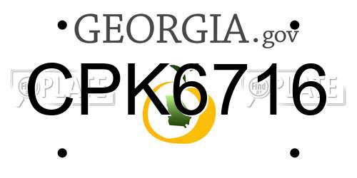 CPK6716 Georgia License Plate