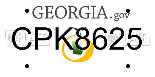 CPK8625 Georgia License Plate