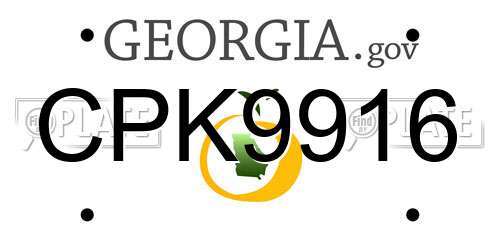 CPK9916 Georgia License Plate