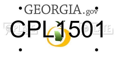 CPL1501 Georgia License Plate