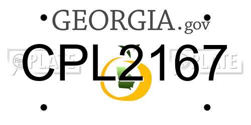 CPL2167 Georgia License Plate