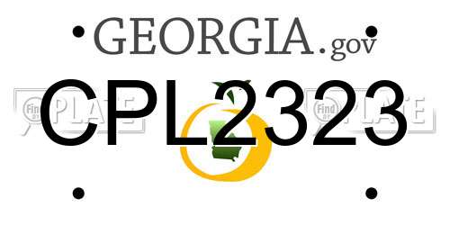 CPL2323 Georgia License Plate