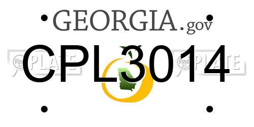 CPL3014 Georgia License Plate