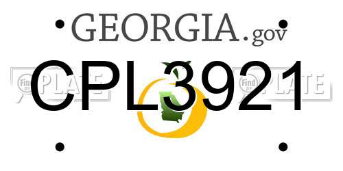 CPL3921 Georgia License Plate