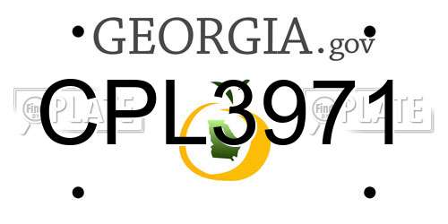 CPL3971 Georgia License Plate