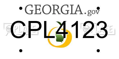 CPL4123 Georgia License Plate