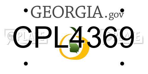 CPL4369 Georgia License Plate