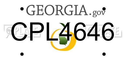 CPL4646 Georgia License Plate