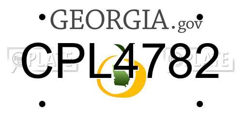 CPL4782 Georgia License Plate