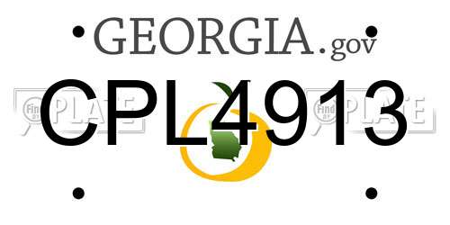 CPL4913 Georgia License Plate