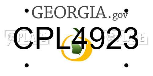CPL4923 Georgia License Plate